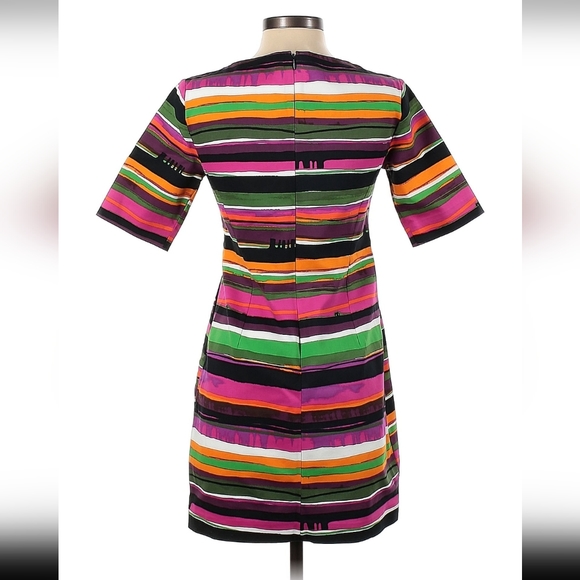 Kate Spade Saturday Colorful Striped Unique Dress Size 2 with Pockets - Picture 3 of 8